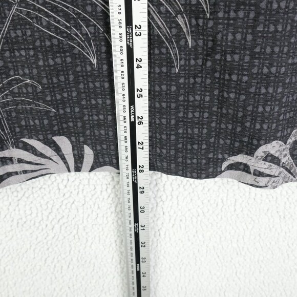 Jamaica Jaxx Shirt Mens Large Black Gray Silk Button Up Tropical Palm Trees - Picture 3 of 7